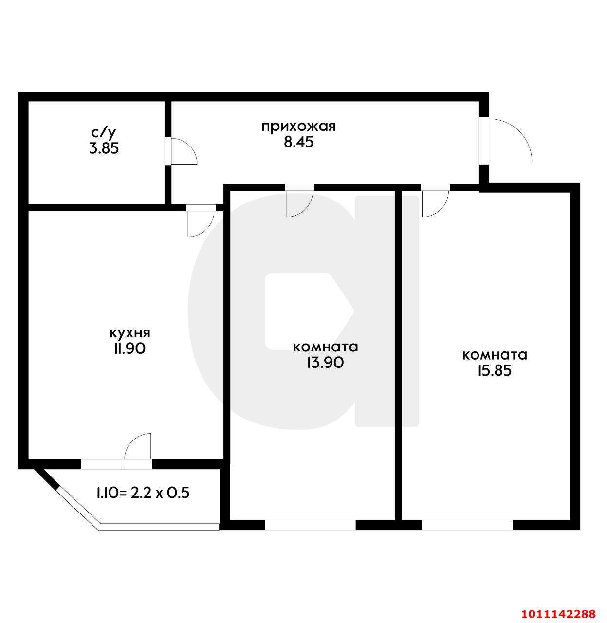 Продажа 2-комнатной квартиры, Яблоновский, Шоссейная улица,  д.63