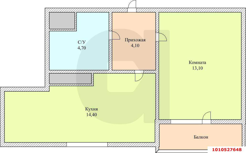 Продажа 1-комнатной квартиры, Краснодар, Красных Партизан улица,  д.1/3