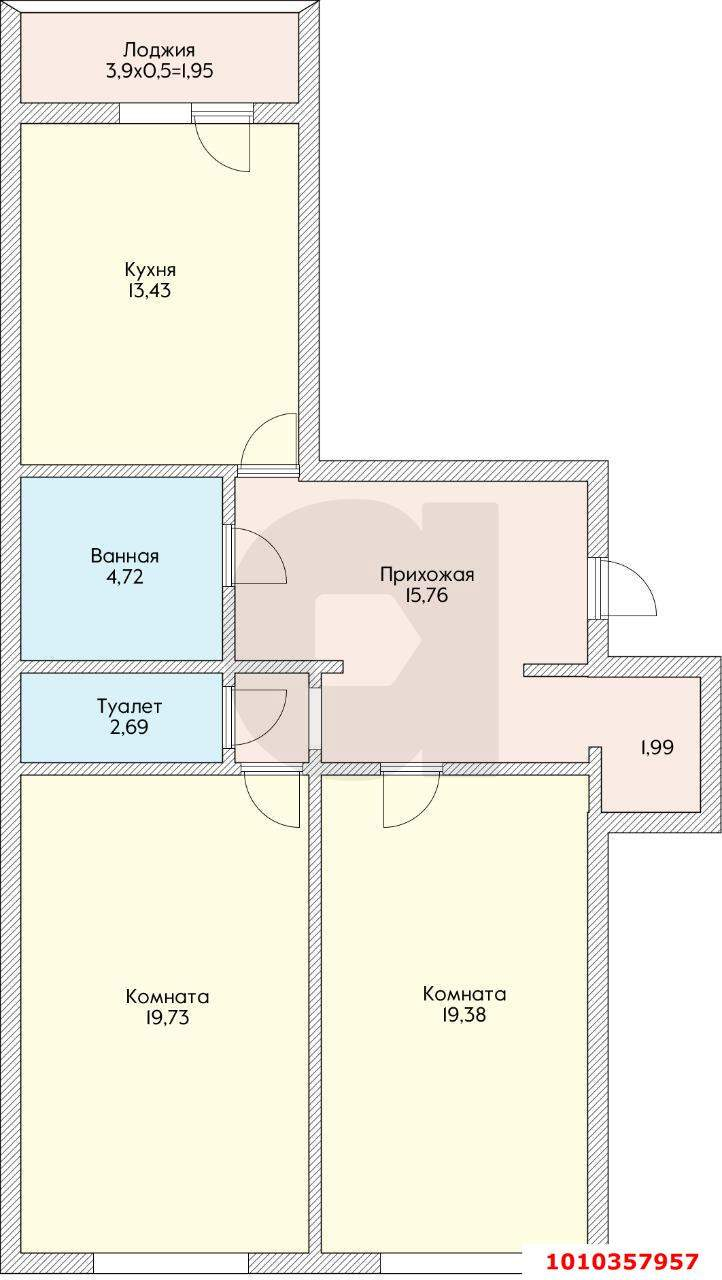 Продажа 2-комнатной квартиры, Краснодар, им. Невкипелого улица,  д.18