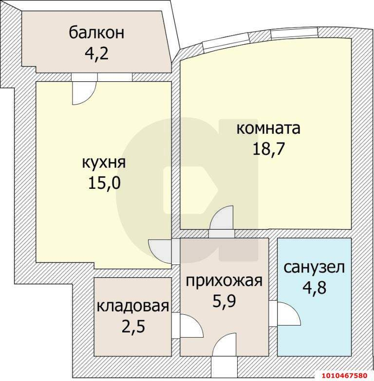 Продажа 1-комнатной квартиры, Краснодар, Черниговская улица,  д.1