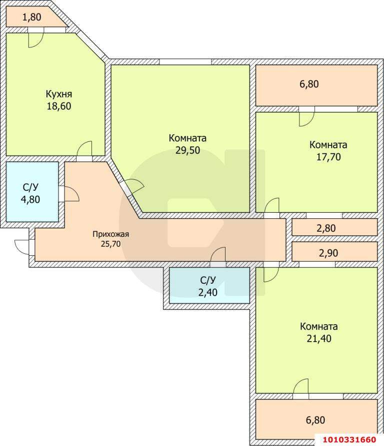 Продажа 3-комнатной квартиры, Краснодар, им. Ломоносова улица,  д.97