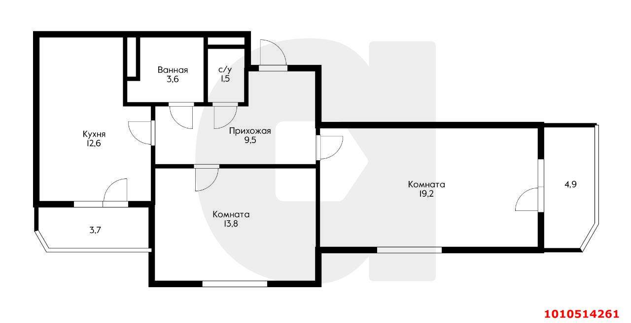 Продажа 2-комнатной квартиры, Краснодар, Боспорская улица,  д.8