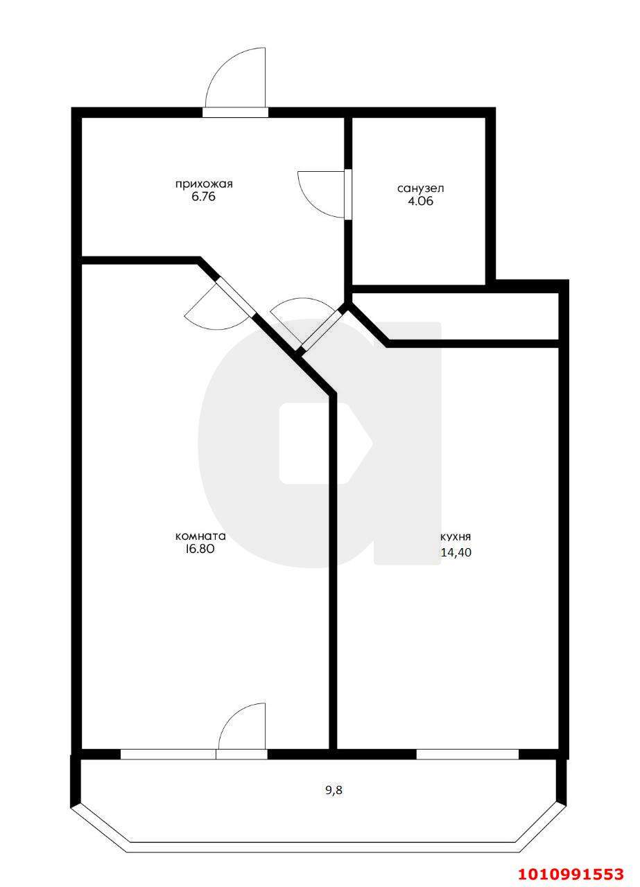 Продажа 1-комнатной квартиры, Краснодар, им. Кирилла Россинского улица,  д.15